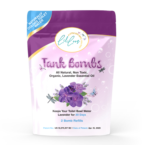 Lavender Toilet Tank Bomb Refills – 2 Pack | For Reusable Toilet Tank Caddy | Cleans, Deodorizes & Colors Toilet Water | Up to 30 Days Per Bomb