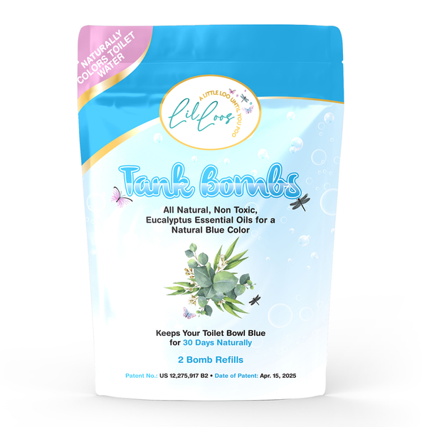 Eucalyptus Toilet Tank Bomb Refills – 2 Pack | For Reusable Toilet Tank Caddy | Cleans, Deodorizes & Colors Toilet Water | Up to 30 Days Per Bomb
