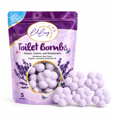 Lavender Drop-In Toilet Bowl Bombs – 5 Pack | Cleans, Deodorizes & Colors Toilet Water