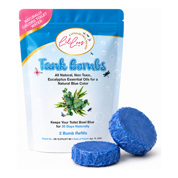 Eucalyptus Toilet Tank Bomb Refills – 2 Pack | For Reusable Toilet Tank Caddy | Cleans, Deodorizes & Colors Toilet Water | Up to 30 Days Per Bomb