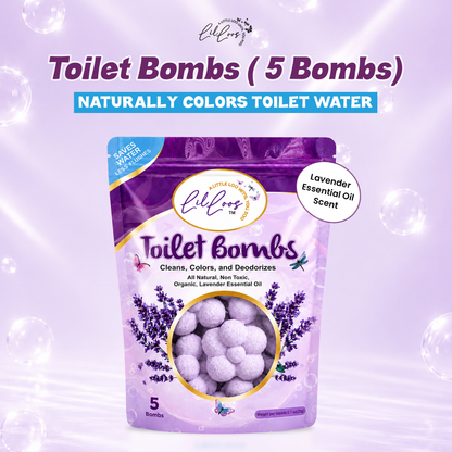 Lavender Drop-In Toilet Bowl Bombs – 5 Pack | Cleans, Deodorizes & Colors Toilet Water