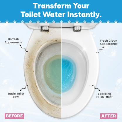 Eucalyptus Reusable Toilet Tank Caddy with 1 Tank Bomb | Cleans, Deodorizes & Colors Toilet Water | Up to 30 Days Per Bomb