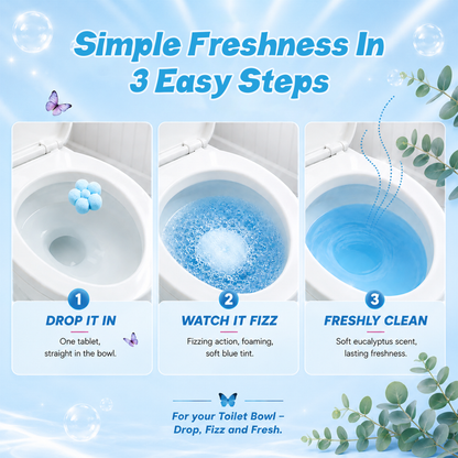 Eucalyptus Drop-In Toilet Bowl Bombs – 5 Pack | Cleans, Deodorizes & Colors Toilet Water