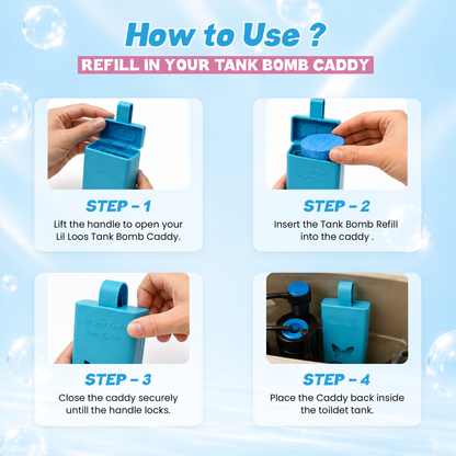 Eucalyptus Toilet Tank Bomb Refills – 2 Pack | For Reusable Toilet Tank Caddy | Cleans, Deodorizes & Colors Toilet Water | Up to 30 Days Per Bomb