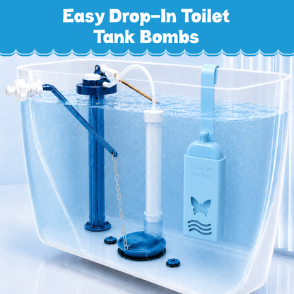 Eucalyptus Toilet Tank Bomb Refills – 2 Pack | For Reusable Toilet Tank Caddy | Cleans, Deodorizes & Colors Toilet Water | Up to 30 Days Per Bomb