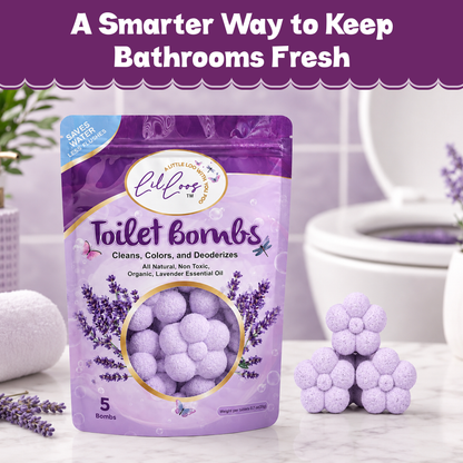 Lavender Drop-In Toilet Bowl Bombs – 5 Pack | Cleans, Deodorizes & Colors Toilet Water