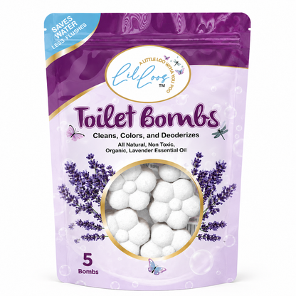 Lavender Drop-In Toilet Bowl Bombs – 5 Pack | Cleans, Deodorizes & Colors Toilet Water