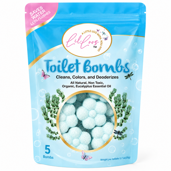 Eucalyptus Drop-In Toilet Bowl Bombs – 5 Pack | Cleans, Deodorizes & Colors Toilet Water