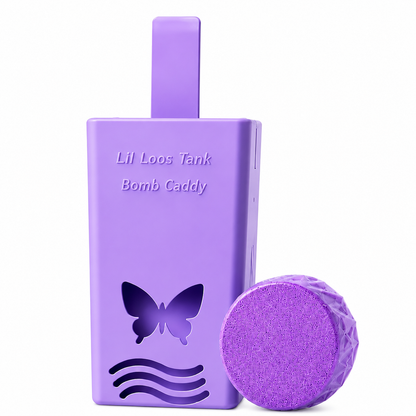 Lavender Reusable Toilet Tank Caddy with 1 Tank Bomb | Cleans, Deodorizes & Colors Toilet Water | Up to 30 Days Per Bomb