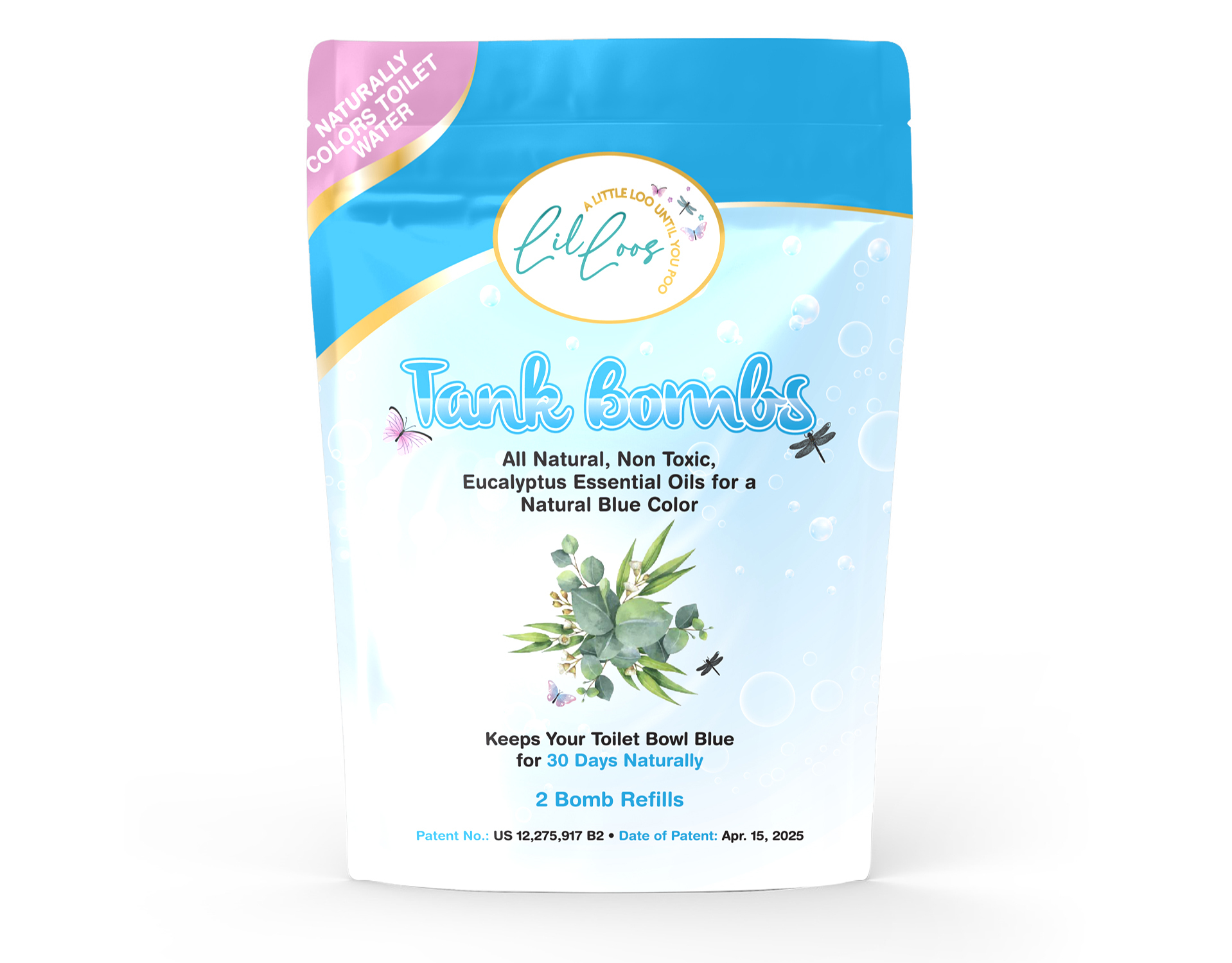 70g Tank Bomb Refills,  Drop In Toilet Bowl Freshener, 2 Count Pack- Eucalyptus