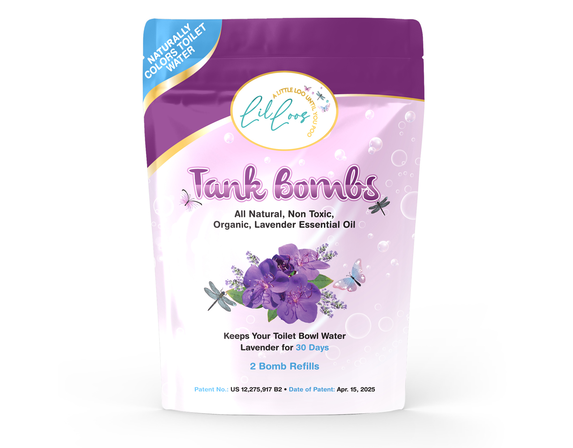 70g Tank Bomb Refills,  Drop In Toilet Bowl Freshener, 2 Count Pack- Lavender